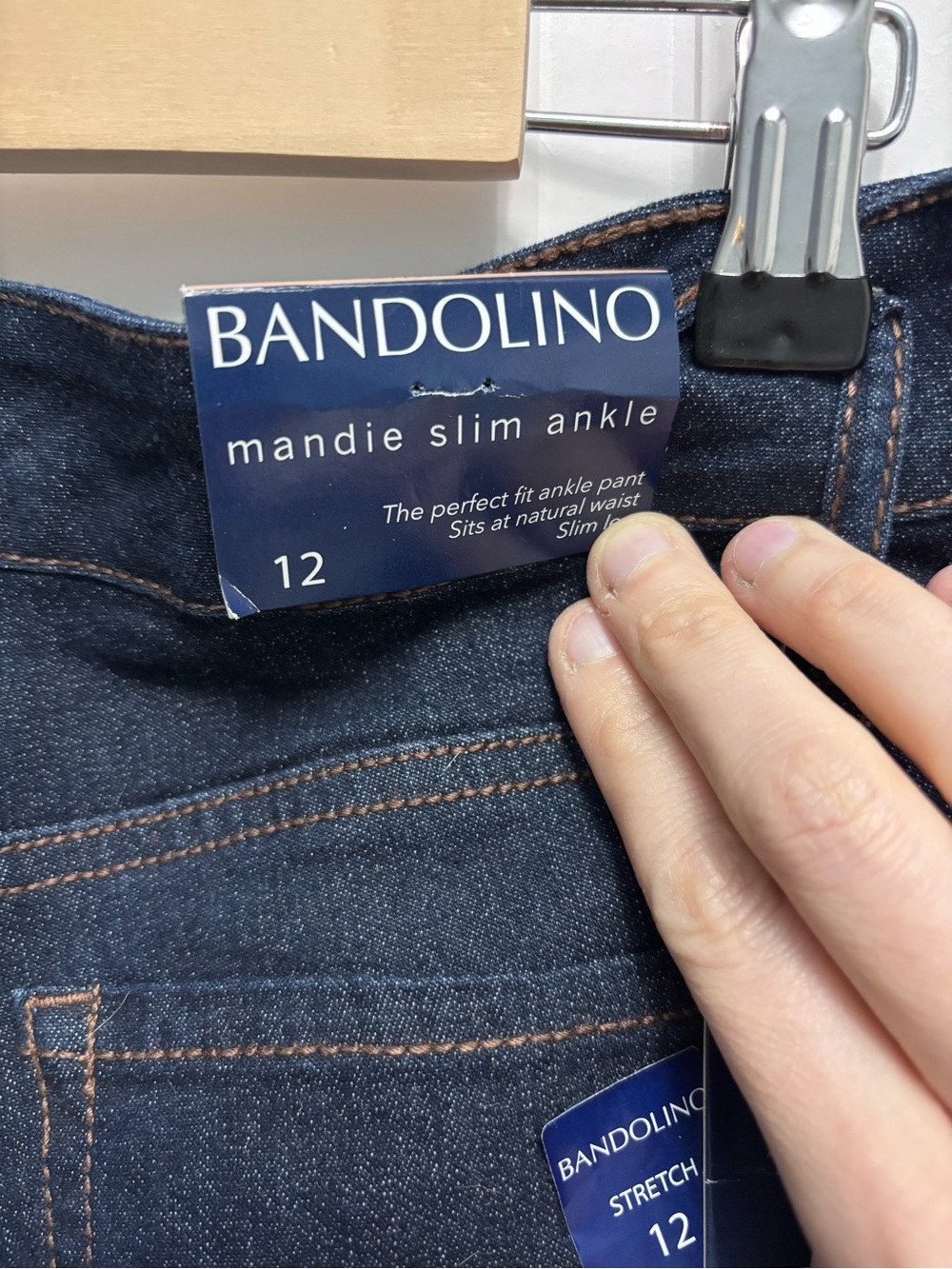 Bandolino Dark Blue Straight-Leg Stretch Jeans - Picture 3 of 5